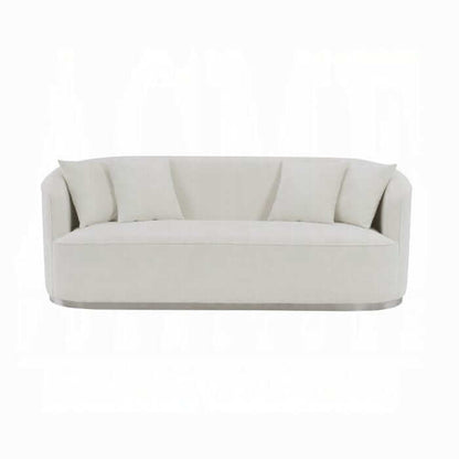 ACME Odette Beige Metal Plate legs Sofa W/4 Pillows LV01917