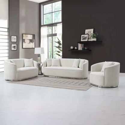 ACME Odette Beige Metal Plate legs Sofa W/4 Pillows LV01917