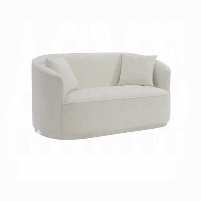 ACME Odette Beige Chenille Loveseat W/2 Pillows LV01918