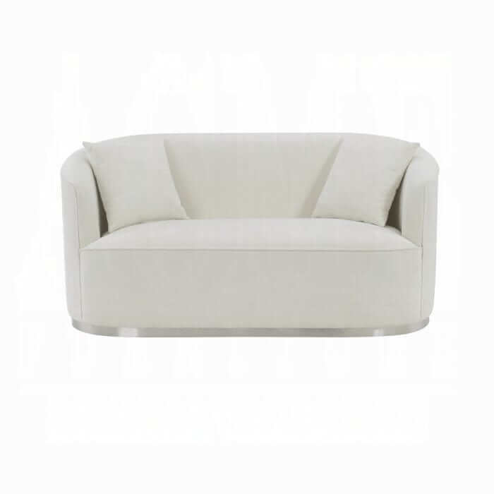 ACME Odette Beige Chenille Loveseat W/2 Pillows LV01918