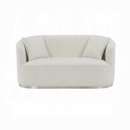 ACME Odette Beige Chenille Loveseat W/2 Pillows LV01918