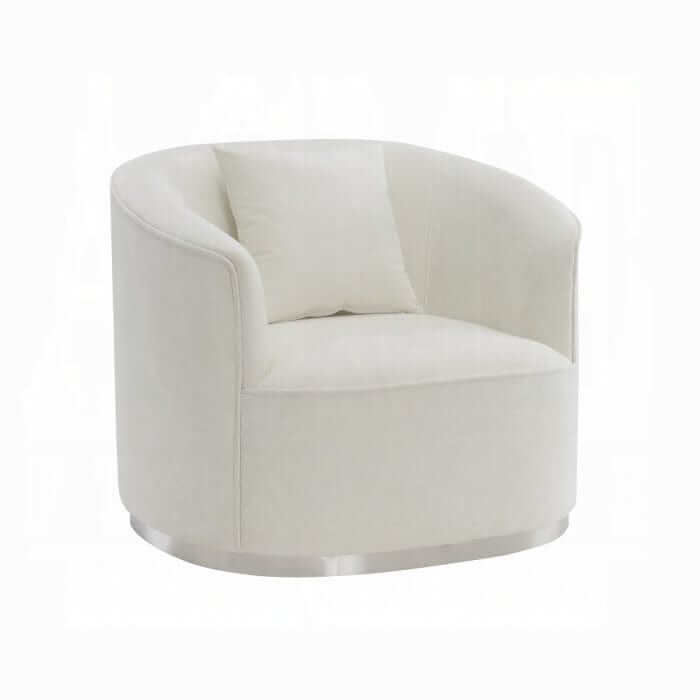 ACME  Odette Beige Chenille Chair W/Pillow LV01919