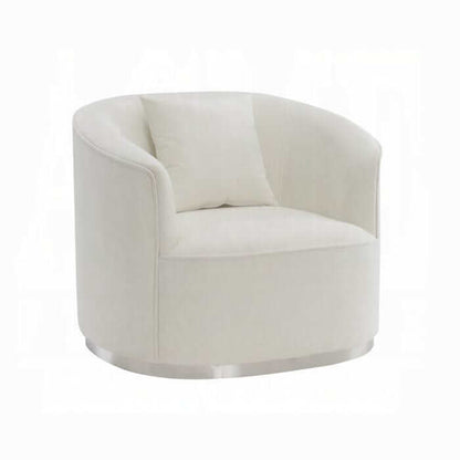 ACME  Odette Beige Chenille Chair W/Pillow LV01919