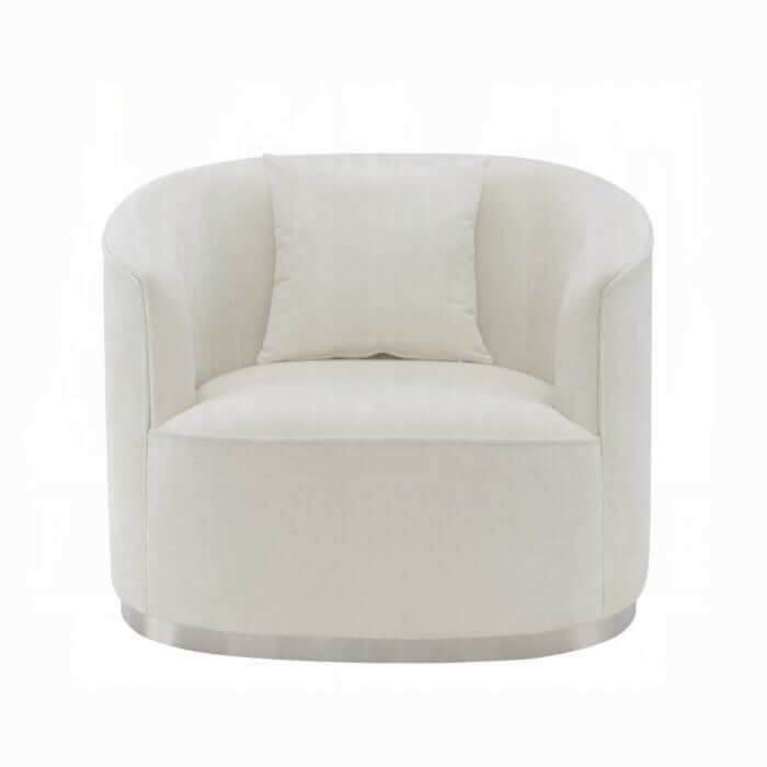 ACME  Odette Beige Chenille Chair W/Pillow LV01919