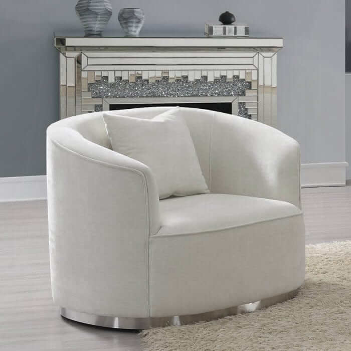 ACME  Odette Beige Chenille Chair W/Pillow LV01919