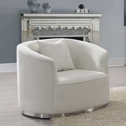 ACME  Odette Beige Chenille Chair W/Pillow LV01919