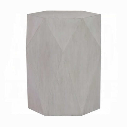 ACME Hanniel White Finish Diamond Shaped End Table LV02766