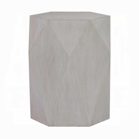 ACME Hanniel White Finish Diamond Shaped End Table LV02766