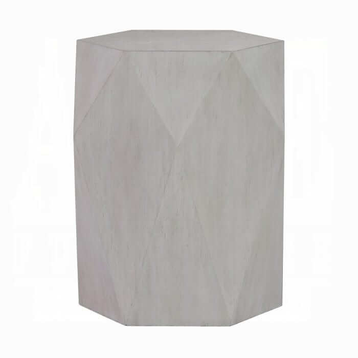 ACME Hanniel White Finish Diamond Shaped End Table LV02766