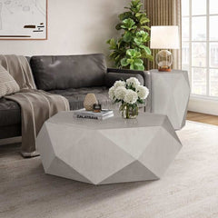 ACME Hanniel White Finish Diamond Shaped End Table LV02766