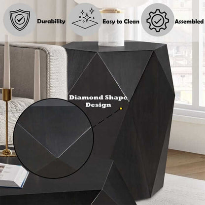 ACME Hanniel Black Diamond Shape End Table LV02776