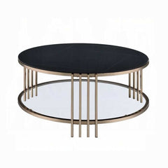 ACME Zaidee Sintered Stone & Champagne Finish Coffee Table LV02815