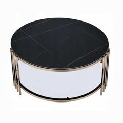 ACME Zaidee Sintered Stone & Champagne Finish Coffee Table LV02815