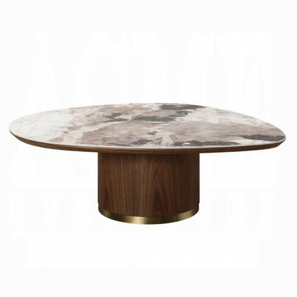 ACME Willene Ceramic Top Walnut Finish Coffee Table LV03155