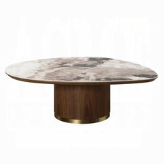 ACME Willene Ceramic Top Walnut Finish Coffee Table LV03155