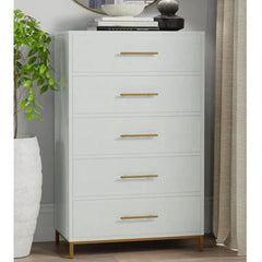 Alpine Furniture White Madelyn Five Drawer Chest 2010-05