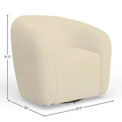 Alpine Furniture Ivory Cream Margo Swivel Chair 9068