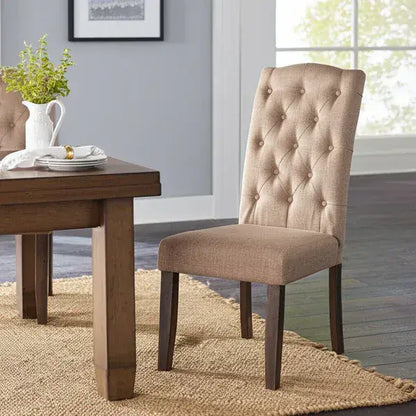 Alpine Furniture Grey Newberry Set of 2 Button Tufted Parson Chairs 1468-23