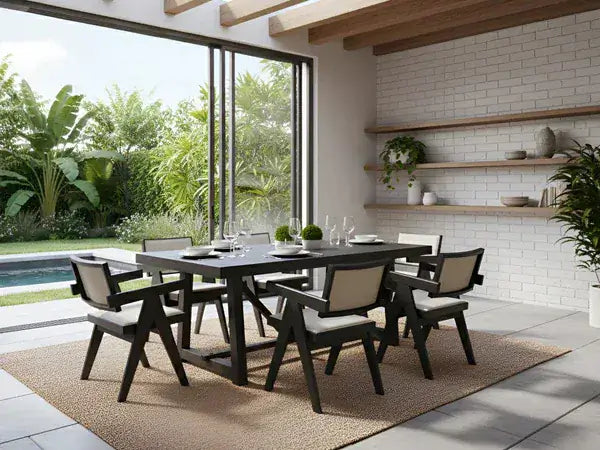 Alpine Furniture Black Raquel  Rectangular Dining Table 3269BLK-01