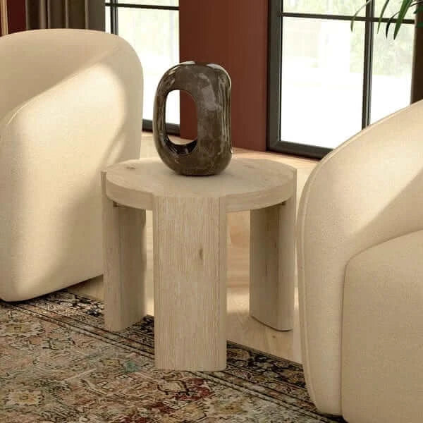 Alpine Furniture Sloane 20" Round Driftwood End Table 3966-62