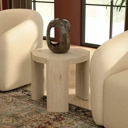 Alpine Furniture Sloane 20" Round Driftwood End Table 3966-62