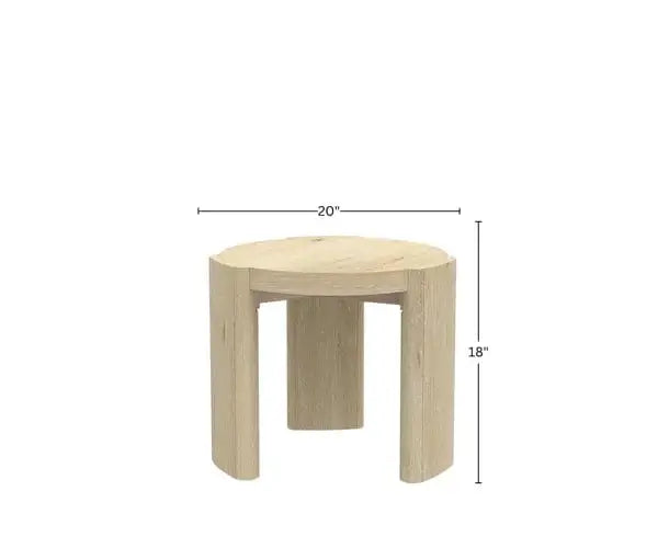 Alpine Furniture Sloane 20" Round Driftwood End Table 3966-62