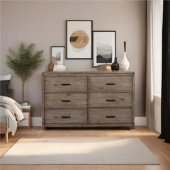 Alpine Furniture Weathered Grey Sydney 6 Drawer Dresser  1700-03