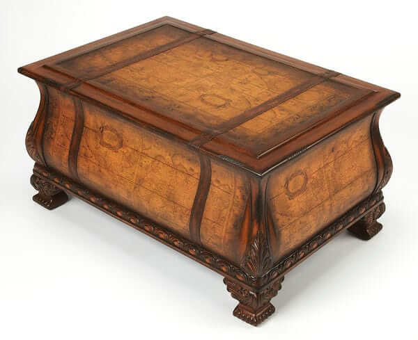 Butler Specialty Vasco Bombe Light Brown Old World Map Trunk Table 553070