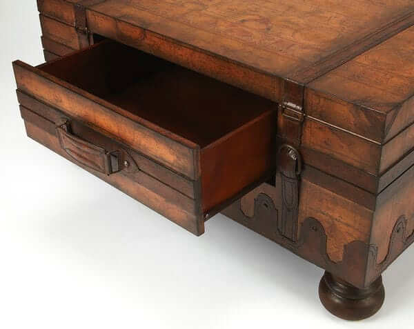 Butler Specialty Light Brown Vasco Old World Map Trunk Table 576070