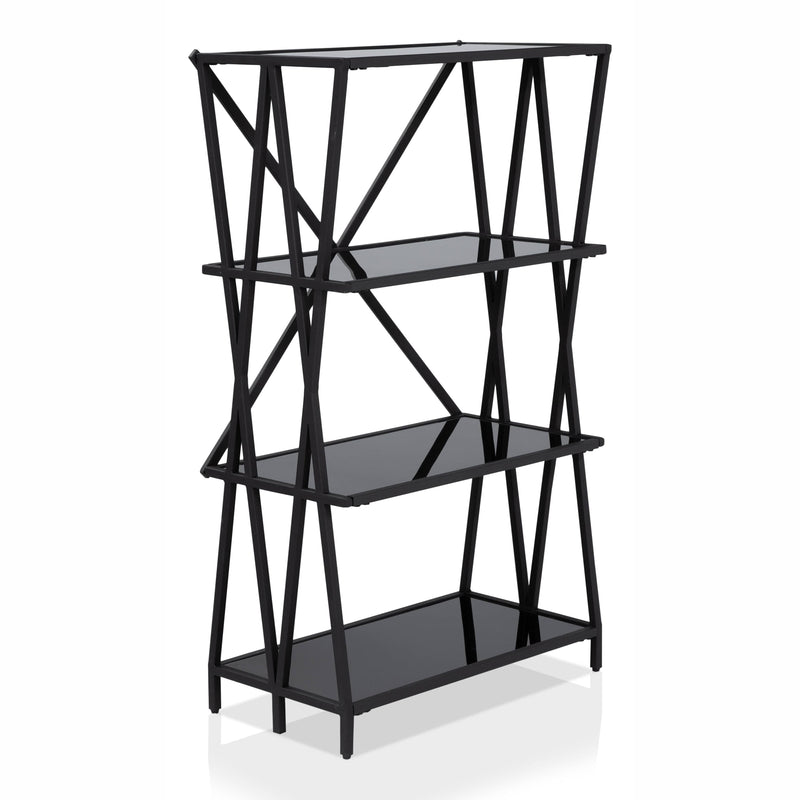 Furniture of America Vorsko 4-Shelf Bookcase in Black IDF-AC577-4