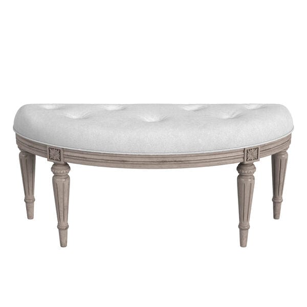 Butler Specialty Grey Tamara Driftwood Upholstered Demilune Bench 1120247