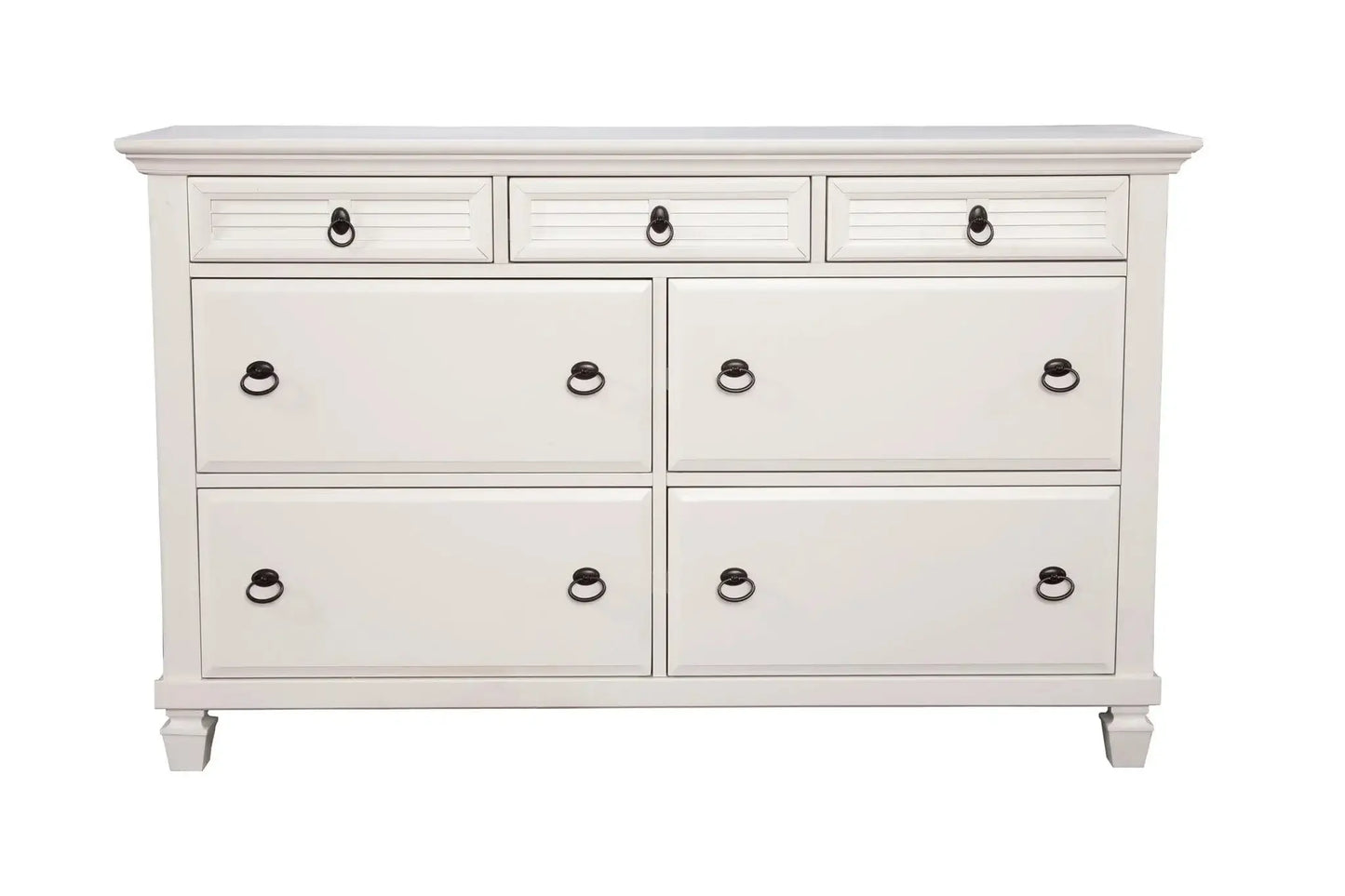 Alpine Furniture White Winchester 7 Drawer Dresser 1306-03