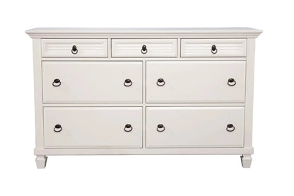 Alpine Furniture White Winchester 7 Drawer Dresser 1306-03