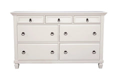 Alpine Furniture White Winchester 7 Drawer Dresser 1306-03