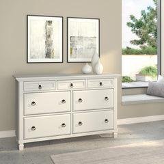 Alpine Furniture White Winchester 7 Drawer Dresser 1306-03