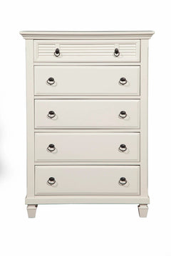 Alpine Furniture White Winchester 5 Drawer Chest 1306-W-CH