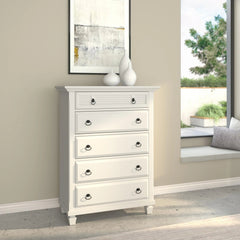 Alpine Furniture White Winchester 5 Drawer Chest 1306-W-CH