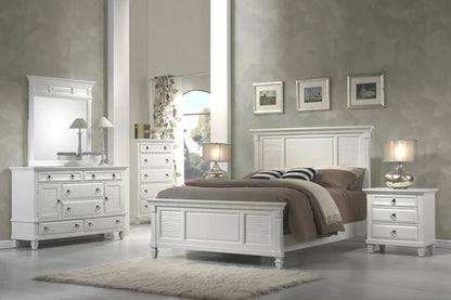 Alpine Furniture White Winchester 6 Drawer Dresser w/2 Cabinets 1306-W-DR