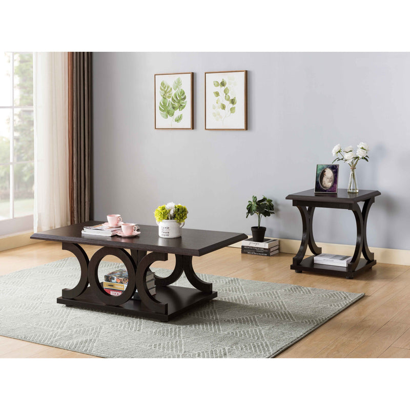 ID USA Red Cocoa 2PC Coffee & End Table 13692-X2