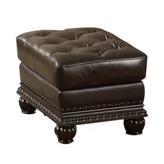 ACME Anondale Espresso Top Grain Leather Match Ottoman 15034