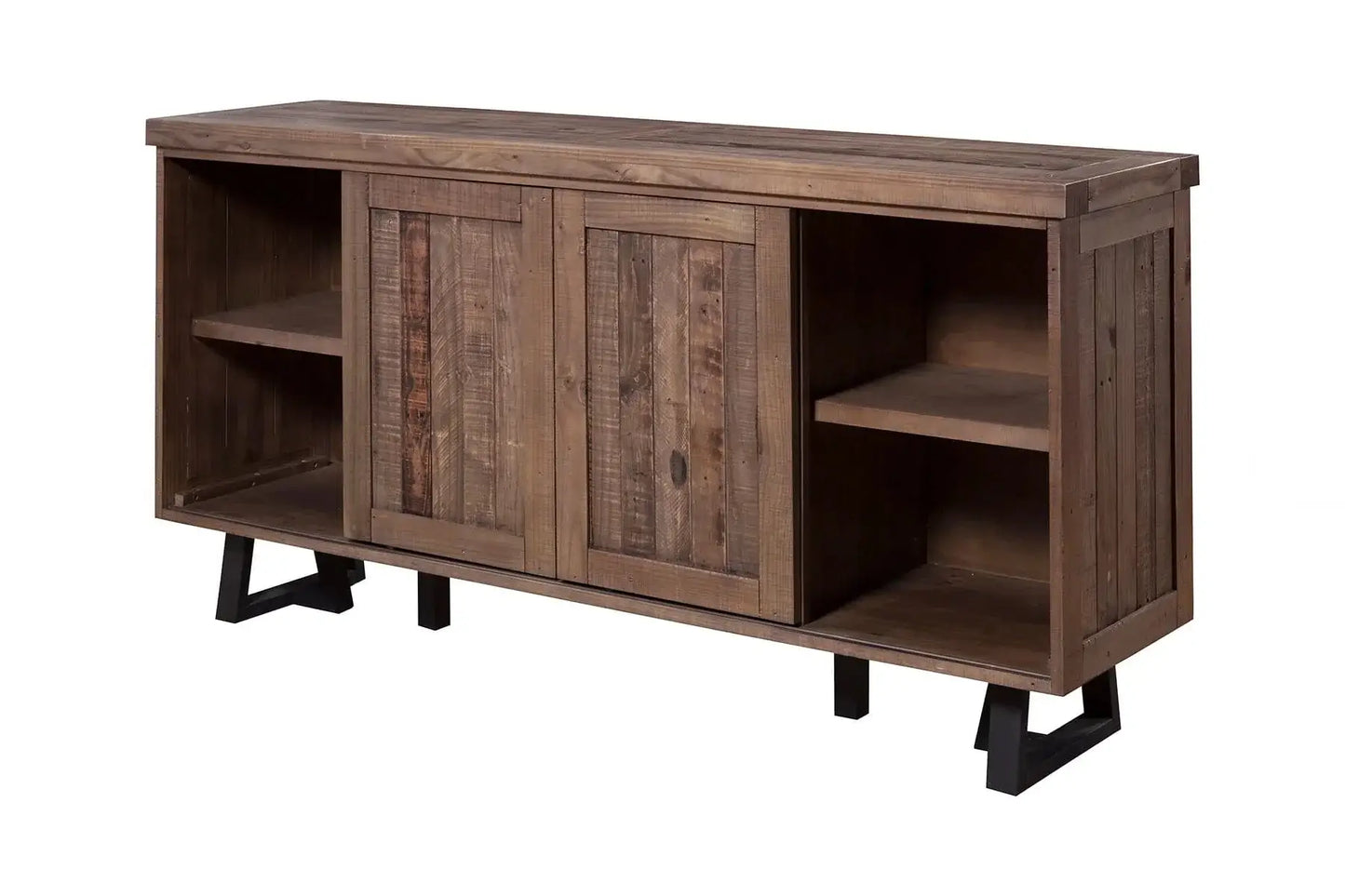 Alpine Furniture Natural/Black Prairie Sideboard with Wine Holder 1568-06