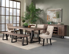 Alpine Furniture Natural/Black Prairie Rectangular Dining Table 1568-01