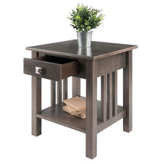 Winsome Wood Oyster Grey Stafford Accent Table 16018