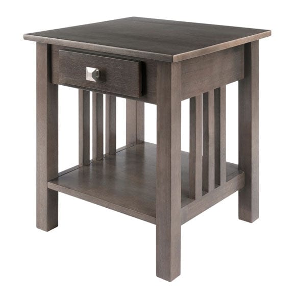 Winsome Wood Oyster Grey Stafford Accent Table 16018