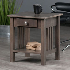 Winsome Wood Oyster Grey Stafford Accent Table 16018