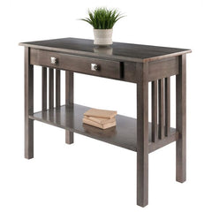 Winsome Wood Oyster Gray Stafford Console Hall Table 16033