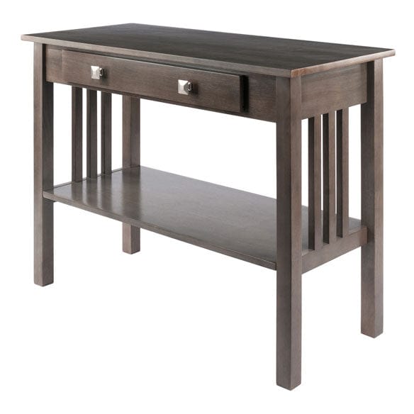 Winsome Wood Oyster Gray Stafford Console Hall Table 16033