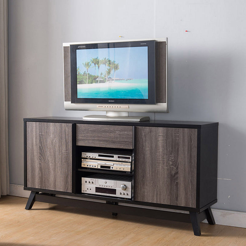 ID USA Black & Distressed Grey TV Stand 161632