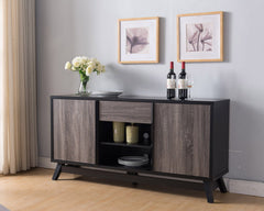 ID USA Black & Distressed Grey TV Stand 161632