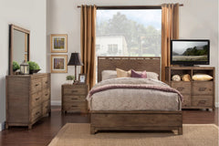 Alpine Furniture Weathered Grey Sydney California King Panel Bed 1700-07CK